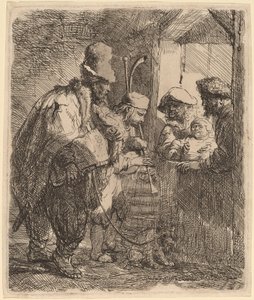 Los músicos ambulantes de Rembrandt van Rijn