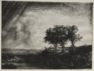 Los tres árboles de Rembrandt van Rijn