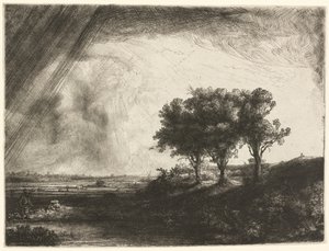 Los tres árboles de Rembrandt van Rijn