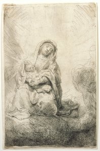 La Virgen con el Niño entre las nubes de Rembrandt van Rijn