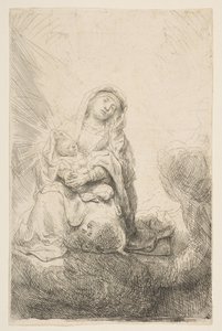 La Virgen y el Niño en las nubes, 1641 de Rembrandt van Rijn