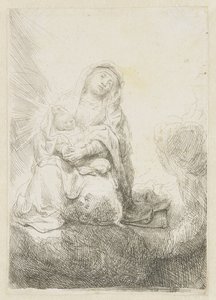 La Virgen y el Niño en las nubes de Rembrandt van Rijn