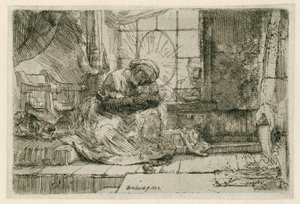 La Virgen y el Niño con el gato y la serpiente de Rembrandt van Rijn