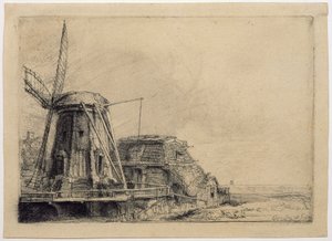 el molino de viento de Rembrandt van Rijn