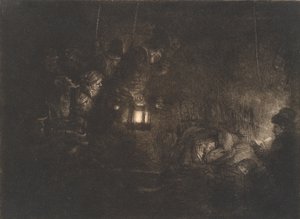La adoración de los pastores: una escena nocturna de Rembrandt van Rijn