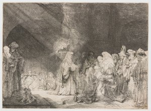 La presentación en el templo: impresión oblonga de Rembrandt van Rijn