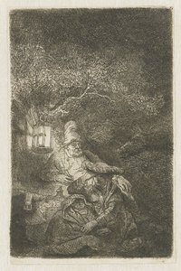 El descanso en el vuelo a Egipto: una pieza nocturna de Rembrandt van Rijn