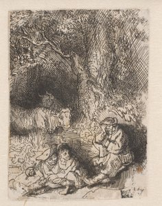 El pastor dormido de Rembrandt van Rijn