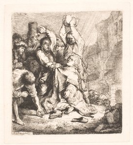 El apedreamiento de San Esteban de Rembrandt van Rijn
