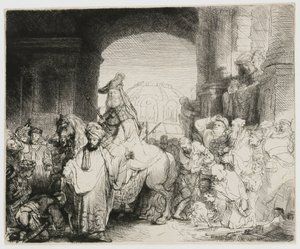 El triunfo de Mardoqueo de Rembrandt van Rijn