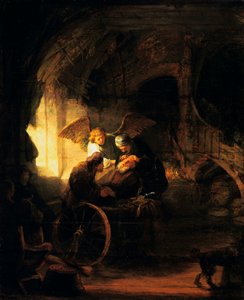 Tobías devuelve la vista a su padre, 1636 de Rembrandt van Rijn