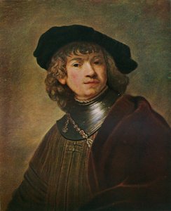 Tronie de un joven con gorguera y gorra, c1639 de Rembrandt van Rijn