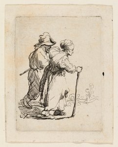 Dos vagabundos, un hombre y una mujer de Rembrandt van Rijn