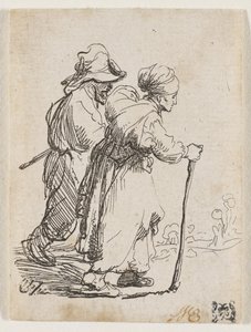 Dos vagabundos, un hombre y una mujer