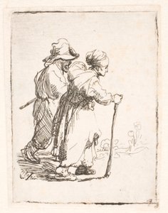 Dos Vagabundos, un Hombre y una Mujer de Rembrandt van Rijn