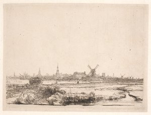Vista hacia Ámsterdam de Rembrandt van Rijn