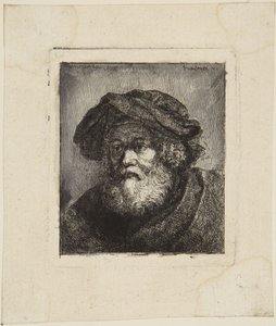 Anciano con gorro de Rembrandt van Rijn