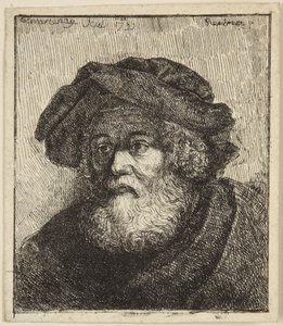 Anciano con gorro de Rembrandt van Rijn