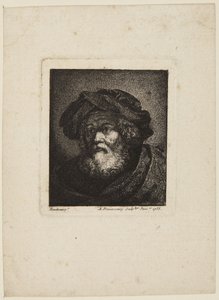 Anciano con gorro de Rembrandt van Rijn