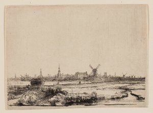 Vista de Ámsterdam desde el Kadijk de Rembrandt van Rijn