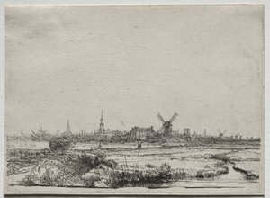 Vista de Ámsterdam desde el noroeste, c. 1640 de Rembrandt van Rijn