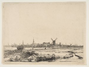 Vista de Ámsterdam desde el Noroeste, ca. 1640. de Rembrandt van Rijn