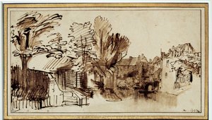 Vista del canal Singel en Amersfoort de Rembrandt van Rijn