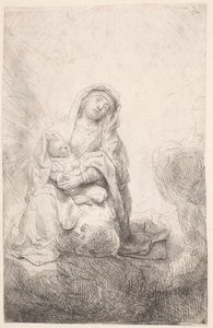 La Virgen y el Niño entre las nubes de Rembrandt van Rijn