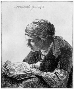 Mujer Leyendo, 1634, 1912 de Rembrandt van Rijn