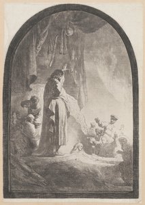 La resurrección de Lázaro (placa grande) de Rembrandt van Rijn