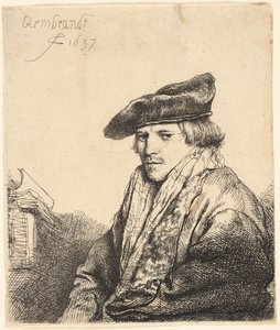 Joven con gorra de terciopelo (¿Ferdinand Bol?) de Rembrandt van Rijn