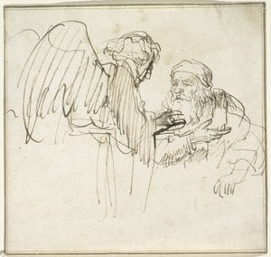Zacarías y el ángel de Rembrandt van Rijn