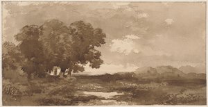 Paisaje con grupo de árboles a la izquierda de Remigius Adrianus Haanen