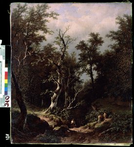 Paisaje forestal. Pintura de Remigius Adrianus van Haanen (Remy o Remi Adrien van Hannen de Remigius van Haanen