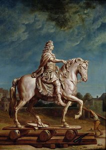 Transporte de la estatua ecuestre de Luis XIV desde el taller en el convento de los Capuchinos en 1669 de René Antoine Houasse