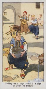 Proverbio oriental: Levantar una piedra grande es señal de que no será lanzada de René Bull