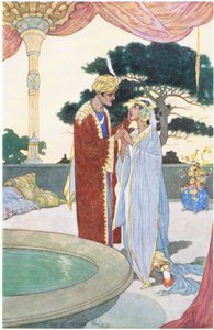 Noureddin y la hermosa esclava, años 1930 de René Bull