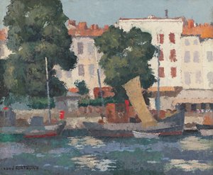 Le Quai des Dames (óleo sobre arpillera) de René Fontayne