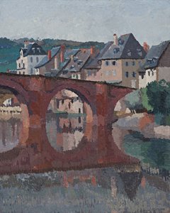 Reflejo del puente sobre el Lot en Espalion, Aveyron
