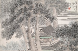 Lectura en el Estudio Secluded Pine (Song yin an) de Ren Xun