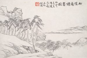 Lectura en el Estudio Secluded Pine (Song yin an) de Ren Yu