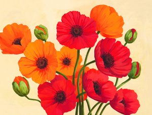 Amapolas rojo anaranjadas de Renate Holzner