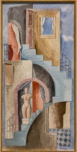 Estatua y escalera de Renato Paresce
