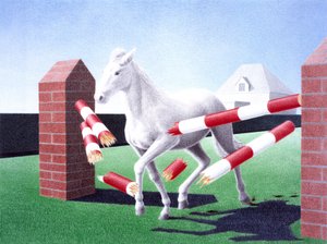 Obstáculo, 2004, Dibujo a lápiz de color sobre papel