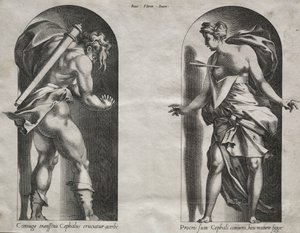 Céfalo y Procris en dos nichos de Rene Boyvin