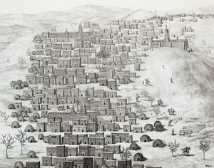 Vista de la ciudad de Tombuctú, Malí, grabado de Viajes por África Central a Tombuctú por René Caillié (1799-1838) entre 1824 y 1828, África de Rene Caillie