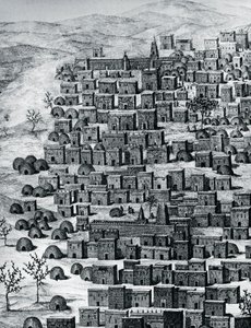 Vista de la ciudad de Tombuctú, Mali, grabado de Travels through Central Africa to Timbuctoo, por Rene Caillie (1799-1838) entre 1824 y 1828, África de Rene Caillie