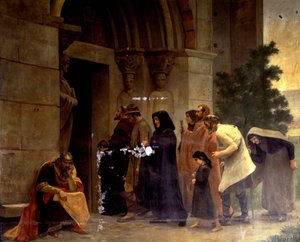 Raimundo VI (1156-1222), conde de Toulouse, "La Excomunión" en 1208 por el Papa Inocencio III (1160-1216). René Ravaut de Rene Ravaut