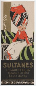 Sultanes Cigarettes, ca. 1930 (Stencil print)