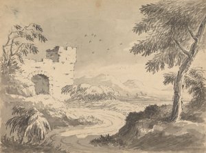 Paisaje con camino a la abadía de Rev. William Gilpin